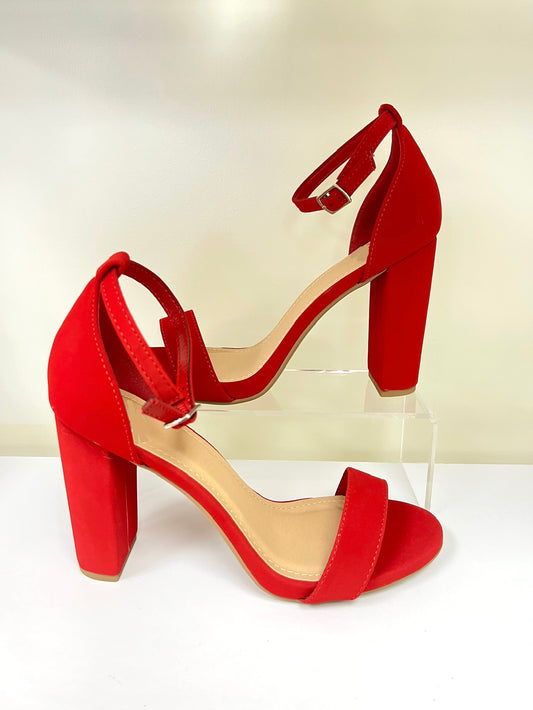 Red Two Strap Heel