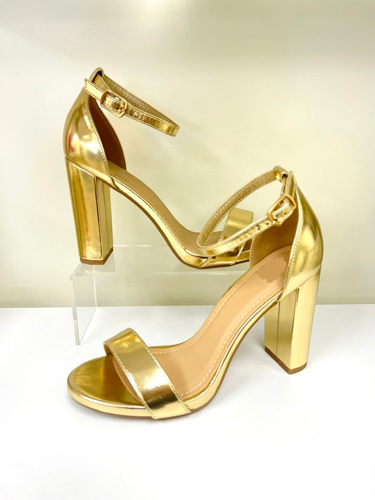 Gold Two Strap Heel