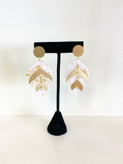 Gold Acrylic Tiered Earrings